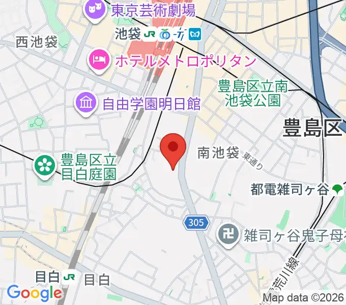 富士楽器 池袋ショールームの地図