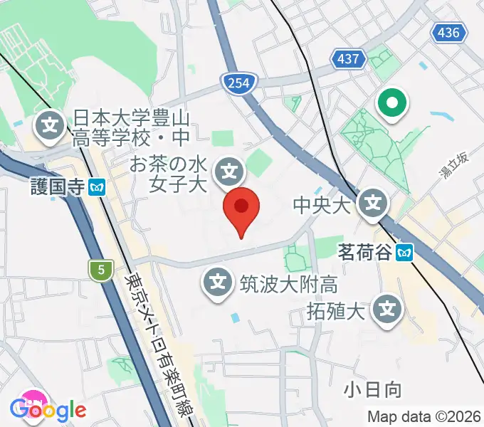 お茶の水女子大学・音楽表現コースの地図
