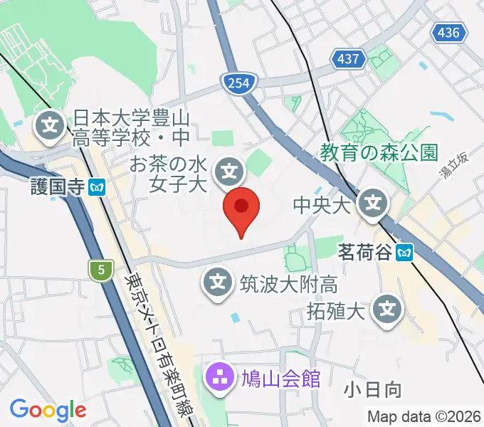 お茶の水女子大学・音楽表現コースの地図