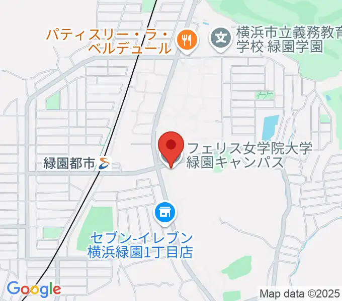 フェリス女学院大学 音楽・身体表現専攻の地図