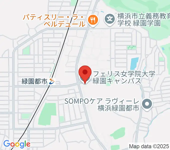 フェリス女学院大学 音楽・身体表現専攻の地図