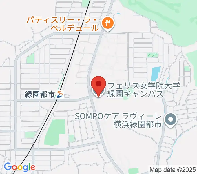フェリス女学院大学 音楽・身体表現専攻の地図