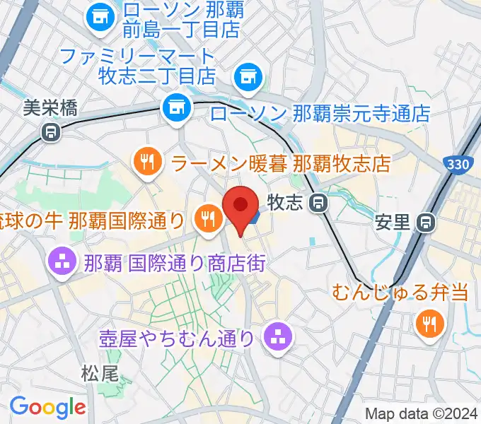 三線専門店ナビィ三線の地図