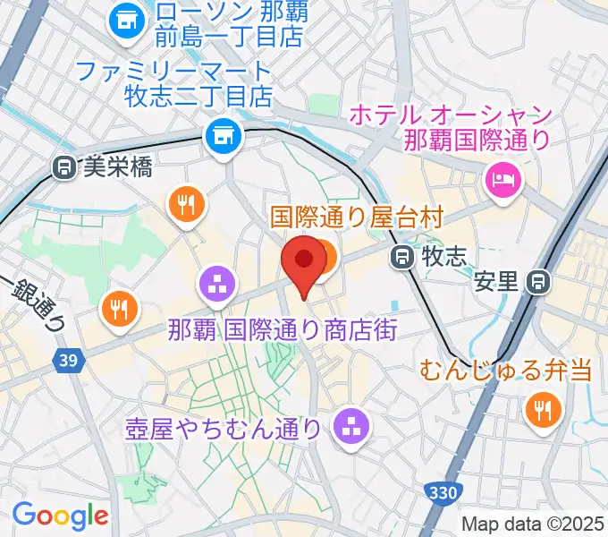 三線専門店ナビィ三線の地図