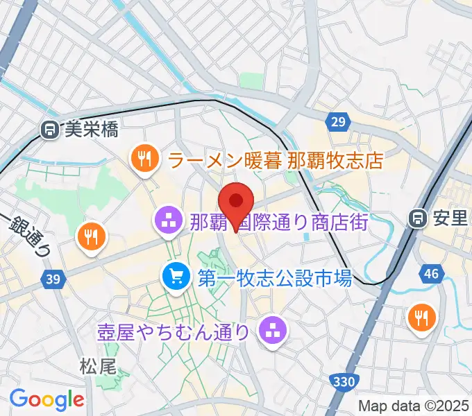 三線専門店ナビィ三線の地図