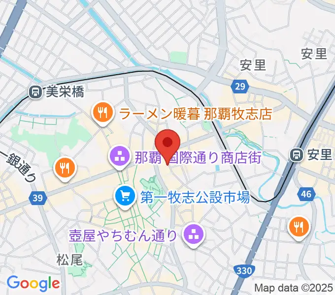 三線専門店ナビィ三線の地図