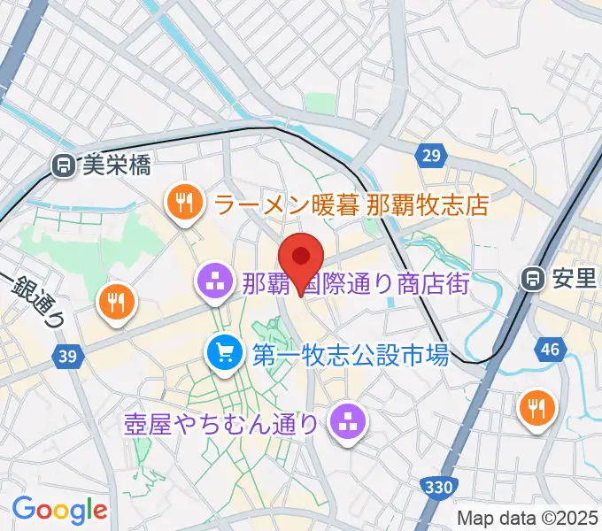 三線専門店ナビィ三線の地図