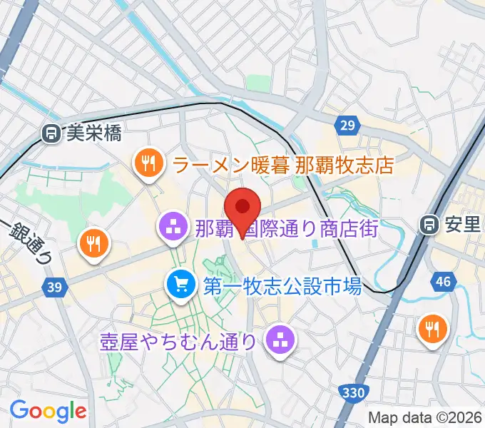三線専門店ナビィ三線の地図