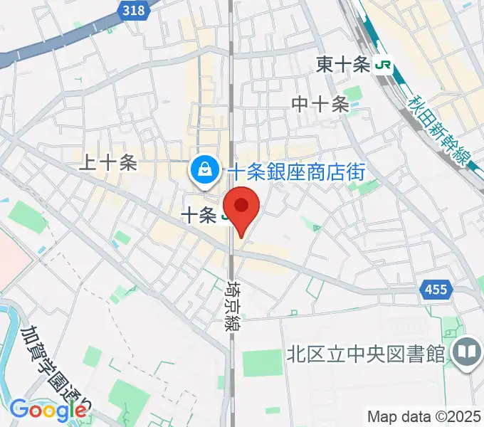 中国屋楽器店の地図