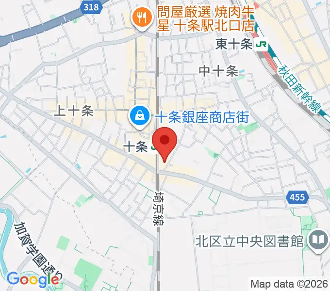中国屋楽器店の地図