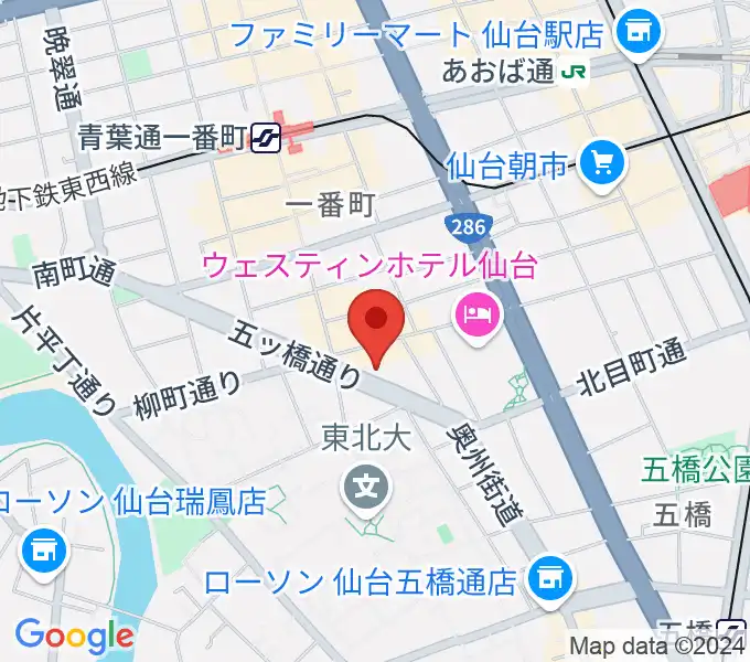 サンリツ楽器 仙台本店の地図