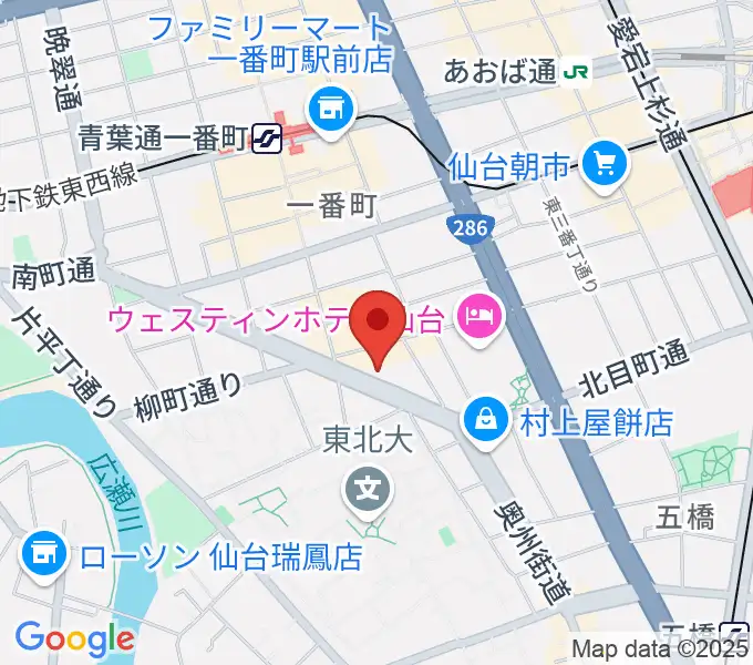 サンリツ楽器 仙台本店の地図