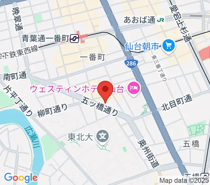 サンリツ楽器 仙台本店の地図