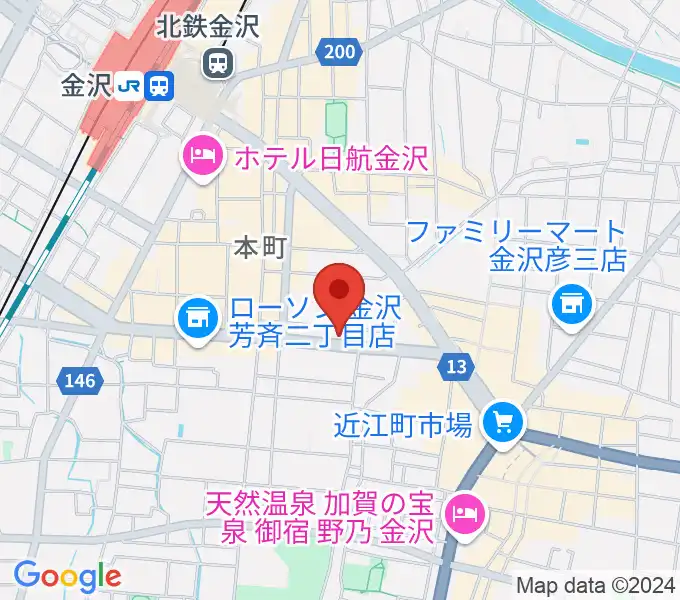 関屋楽器店の地図