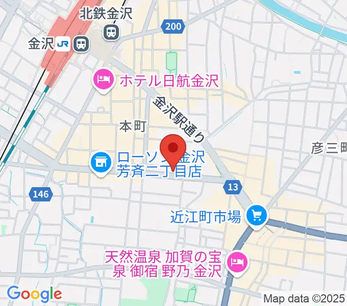 関屋楽器店の地図