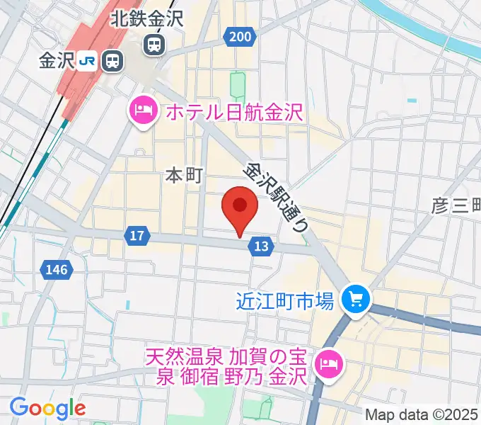 関屋楽器店の地図