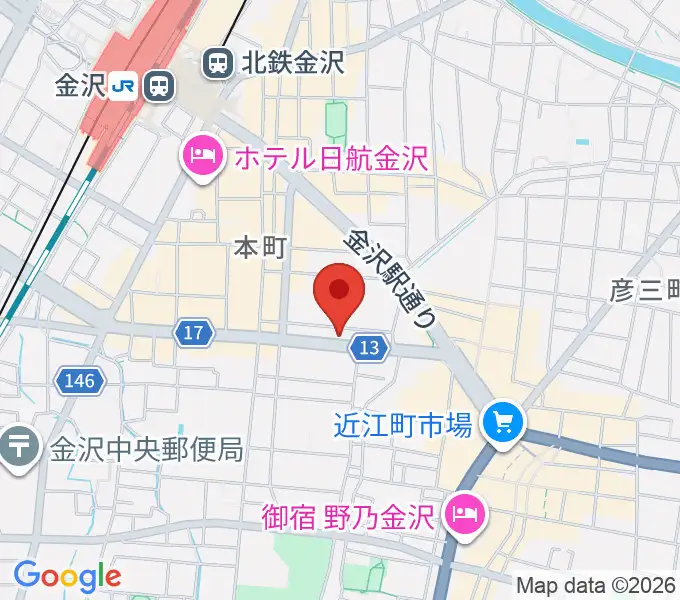 関屋楽器店の地図