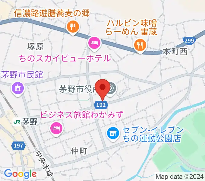 シマダヤ楽器店の地図