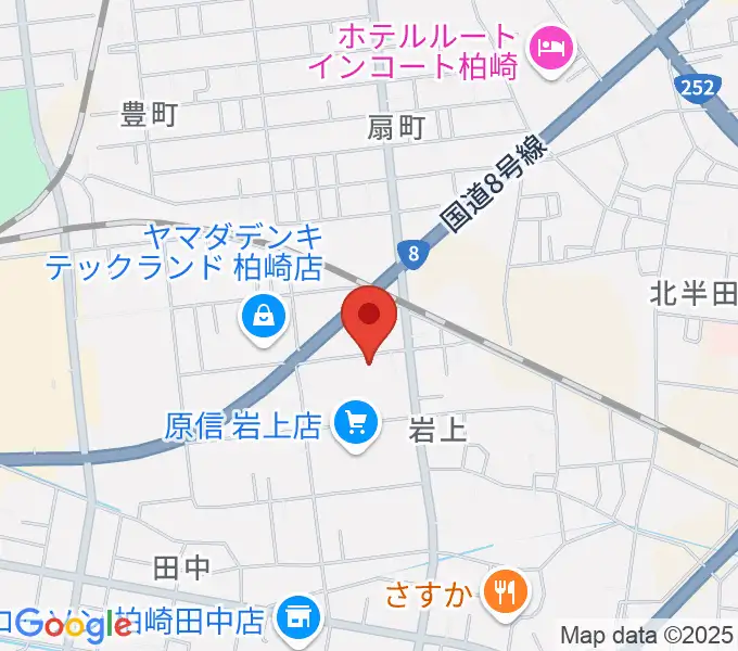 わたじん楽器 柏崎本店ララフィの地図