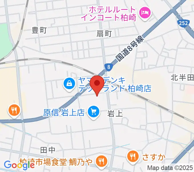 わたじん楽器 柏崎本店ララフィの地図