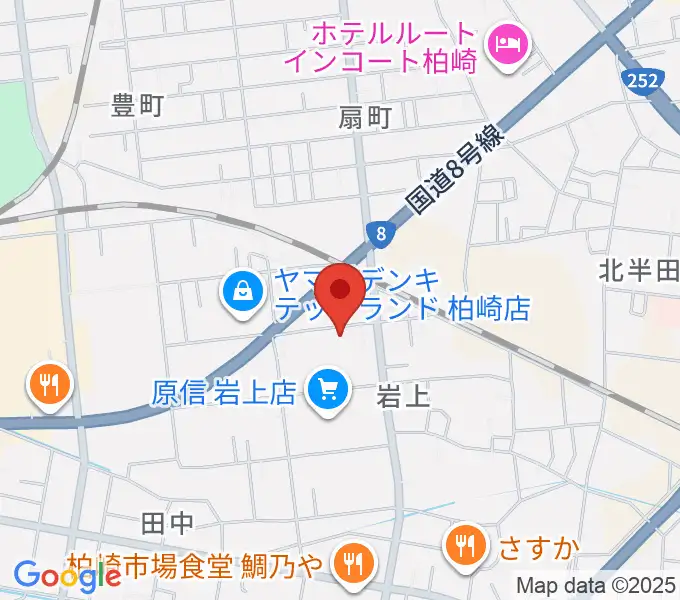 わたじん楽器 柏崎本店ララフィの地図