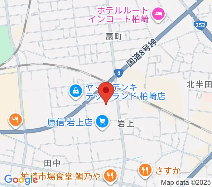 わたじん楽器 柏崎本店ララフィの地図