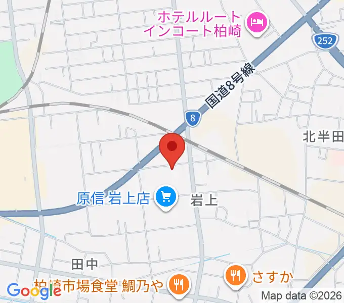 わたじん楽器 柏崎本店ララフィの地図