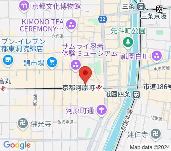 穴沢楽器店の地図