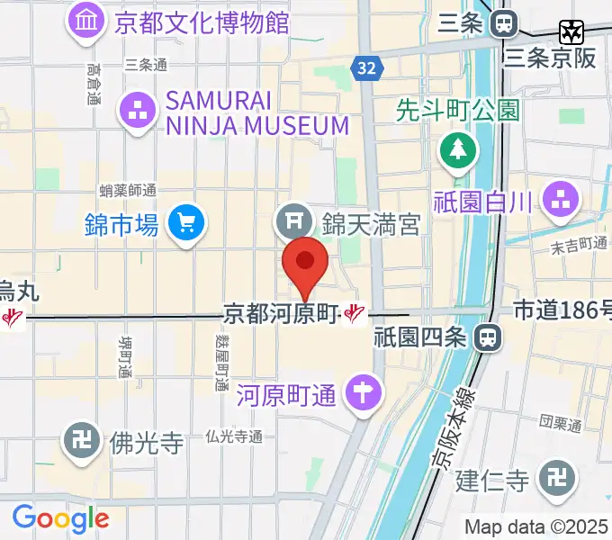 穴沢楽器店の地図