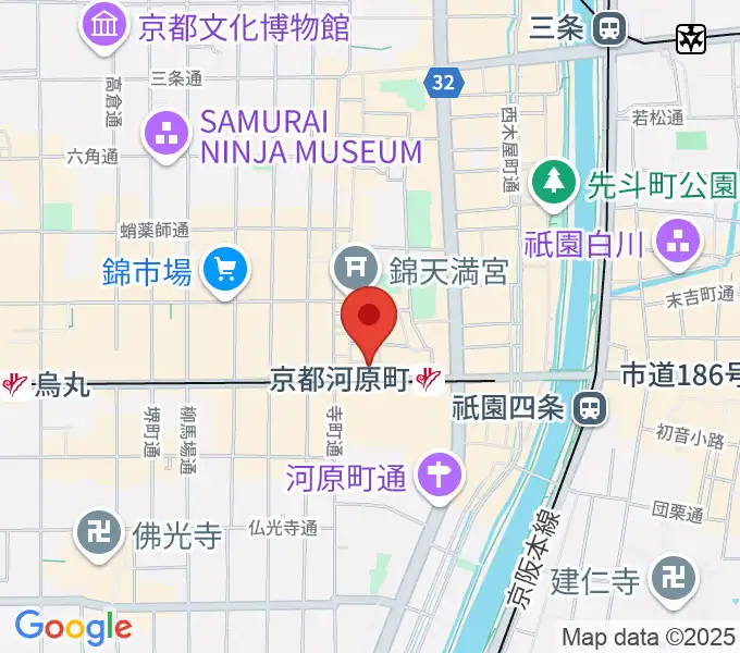 穴沢楽器店の地図