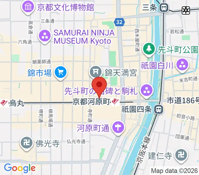 穴沢楽器店の地図