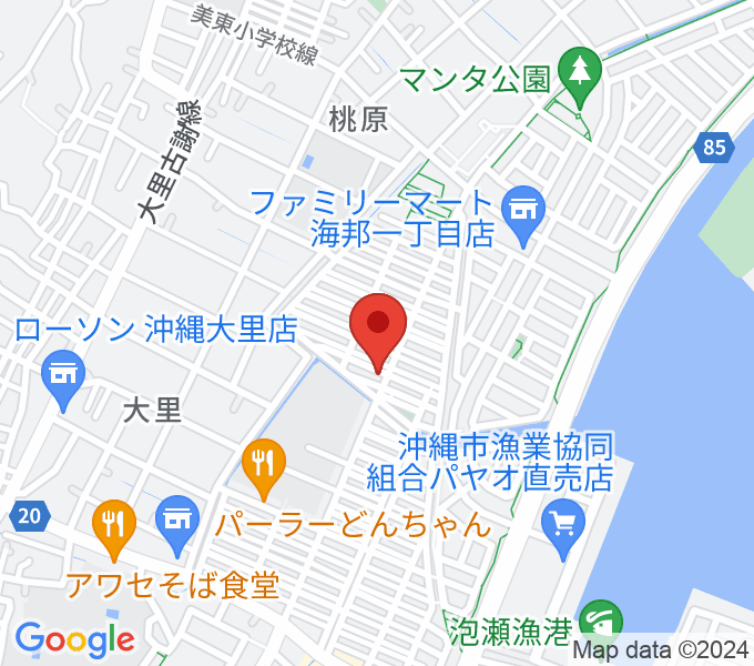 新崎太鼓三味線店の場所