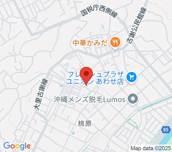 新崎太鼓三味線店の地図