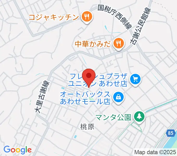 新崎太鼓三味線店の地図