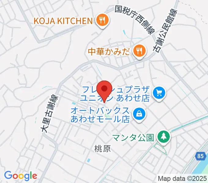 新崎太鼓三味線店の地図