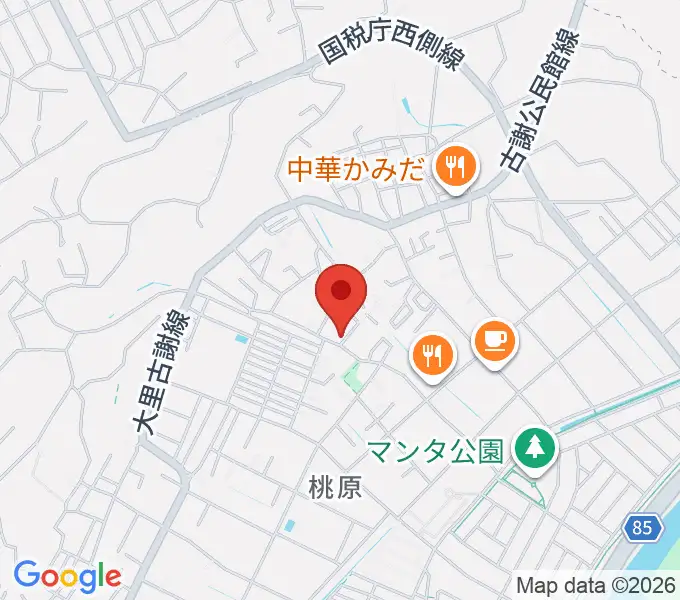 新崎太鼓三味線店の地図