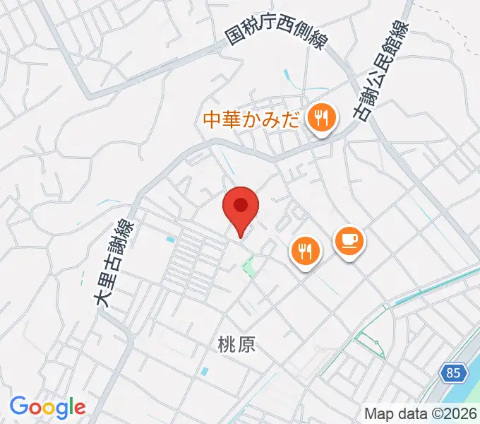 新崎太鼓三味線店の地図
