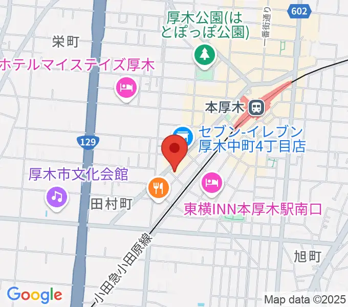 厚木楽器 本厚木店の地図