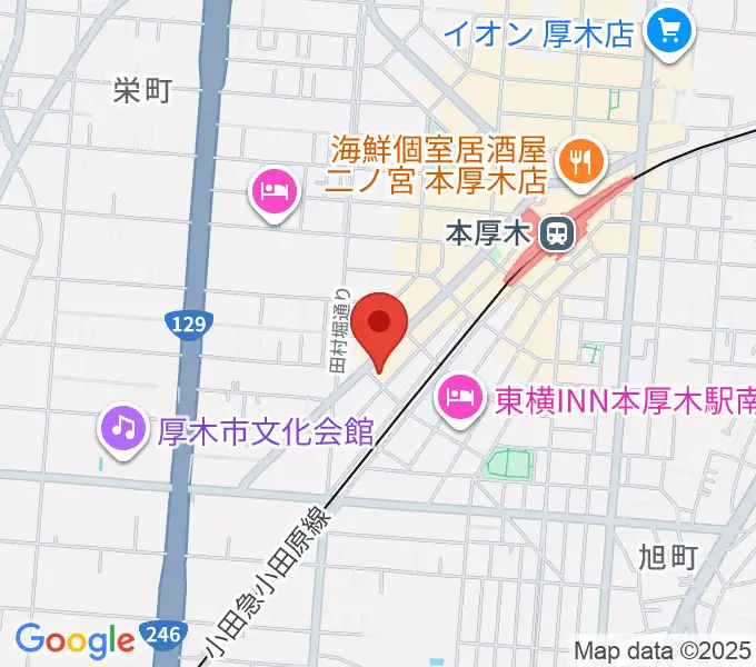 厚木楽器 本厚木店の地図