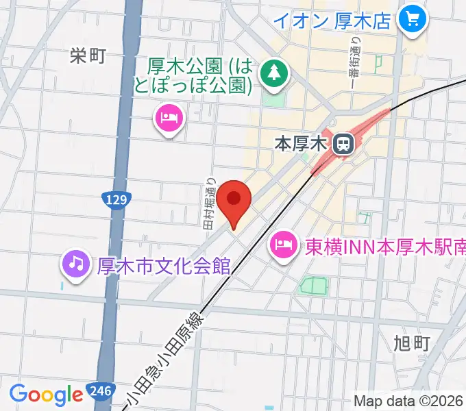 厚木楽器 本厚木店の地図
