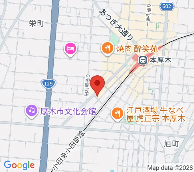 厚木楽器 本厚木店の地図