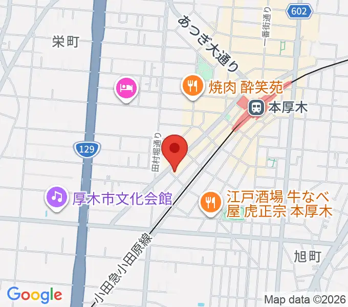 厚木楽器 本厚木店の地図