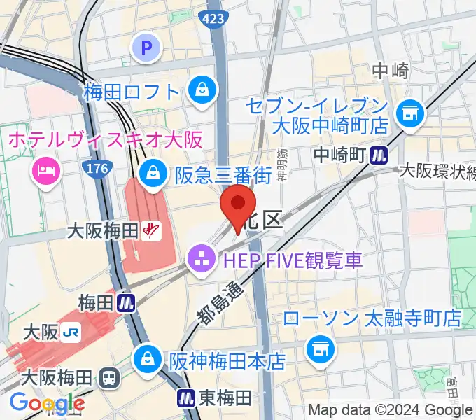 ドルチェ楽器大阪店の地図