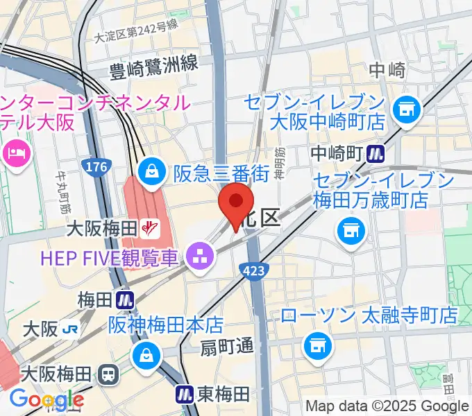 ドルチェ楽器大阪店の地図