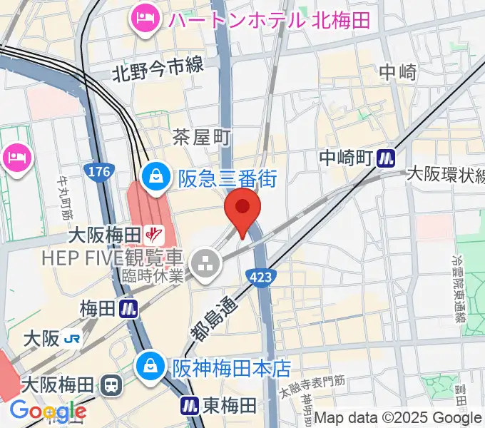 ドルチェ楽器大阪店の地図
