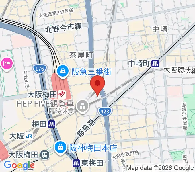 ドルチェ楽器大阪店の地図