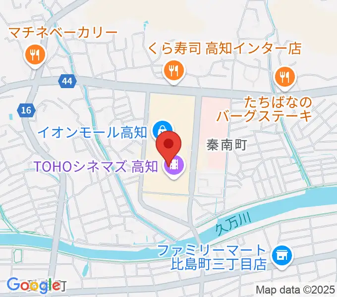 楽器堂OPUS イオンモール高知店の地図