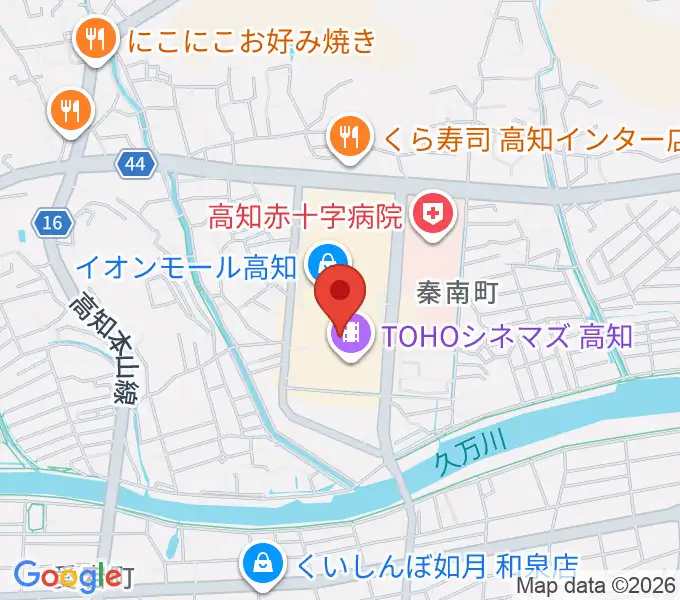 楽器堂OPUS イオンモール高知店の地図