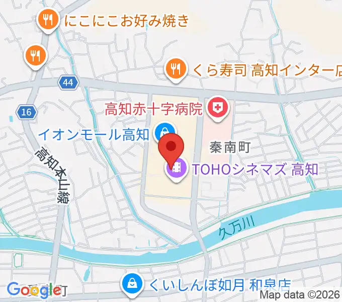 楽器堂OPUS イオンモール高知店の地図