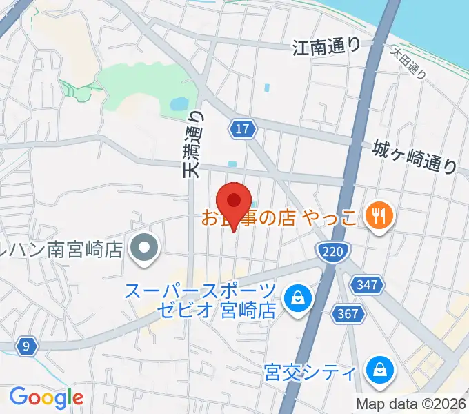 ピアノ音色工房の地図